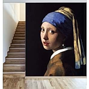 İnci Küpeli Kız 3D Duvar Kağıdı