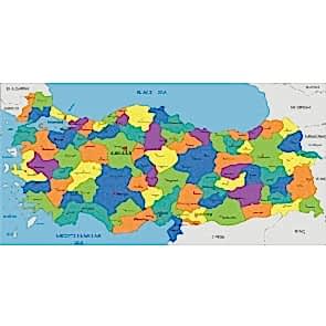Koyu Tonlarda Türkiye Haritası