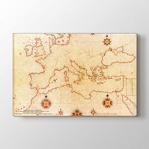 Piri Reis Haritası 16. Yüzyıl Avrupa Tablosu | Dünya Haritası Tabloları