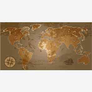 Kahve Tonlarında Dünya Haritası