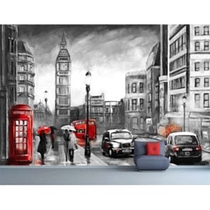 Londra Çizimi - 3D Duvar Kağıdı Uygulama