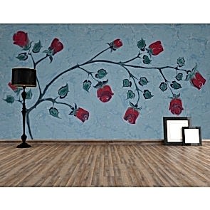 Güller Ebru Sanatı 3 Boyutlu Resimli Duvar Kağıdı