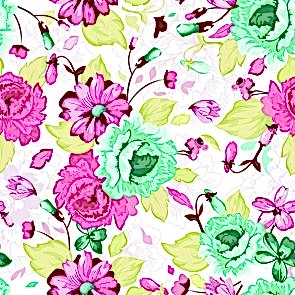 Turkuaz Pembe Çiçek Desenleri