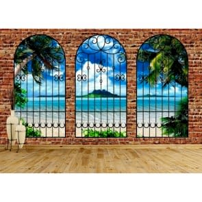 Demir Manzarası 3 Boyutlu Pencere Manzara Duvar Kağıdo