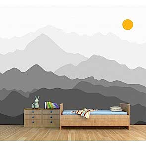 Tepelerin Ardında - 3D Çocuk ve Bebek Odası Duvar Kağıdı Uygulama