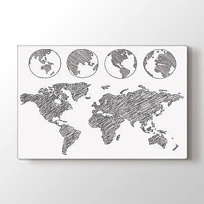 Dünya Dört Dönüyor Tablosu | Harita Tablo