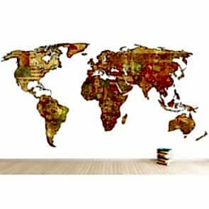 Bayraklardan Dekoratif Dünya 3 Boyutlu Duvar Kağıdı