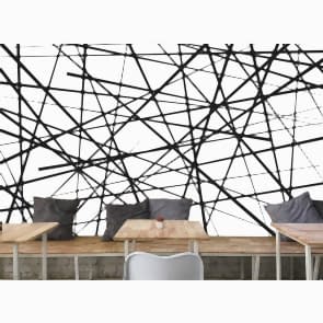 Modern Sanat - Kaotik Soyut Çizgiler - 3D Duvar Kağıdı Uygulama