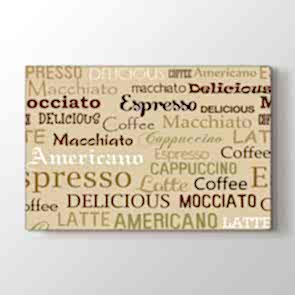 Kahve İsmi Deseni Tablosu | Kafe Için Tablo