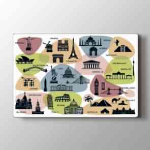 Dünya Turizm Klasikleri Tablosu | Dünya Haritası Tabloları