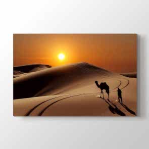 Çölde Yapayalnız - Doğa Manzara Resimli Kanvas Tablo Modeli