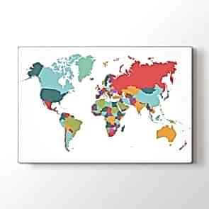 Renk Parçalarından Dünya Tablosu - Kanvas Tablo
