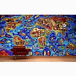 Graffiti Dünya Haritası - Duvar Resmi