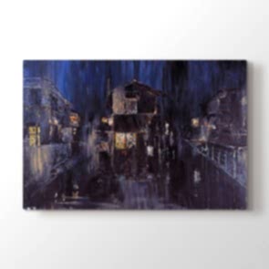 Viran Şehir - Soyut Kanvas Tablosu