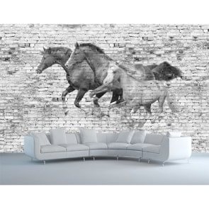 Atlı Duvar 3 Boyutlu Resimli Duvar Kağıdı
