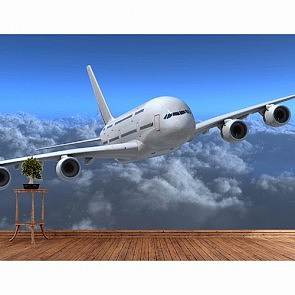 Airbus Uçak Modeli 3 Boyutlu Manzara Duvar Kağıdı Modeli