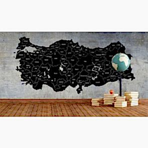 Beton Zeminde Türkiye Haritası - Ofis için 3D Duvar Kağıdı Uygulama