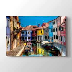 Renkli Venedik Evleri Tablosu | Doğa Tabloları