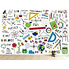 Okul Duvarı - 3D Okul ve Laboratuvar Duvar Kağıdı Uygulama