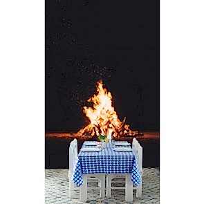 Kamp Ateşi 3 Boyutlu Duvar Kağıdı