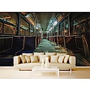 Metro Vagonu 3 Boyutlu Duvar Kağıdı