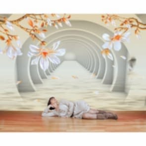 Çiçekli Tünel - Derinlik Katan Duvar Kağıdı Uygulama