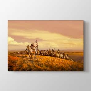 Kızılderililer - Yağlı Boya Duvar Tablosu Modeli