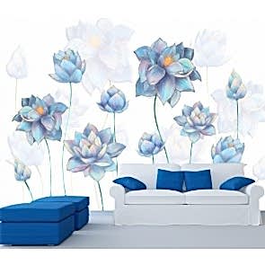 Salon Çiçekleri - 3D Salon Duvar Kağıdı Uygulama