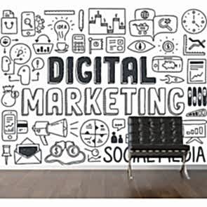 Dijital Pazarlama 3 Boyutlu Resimli Duvar Kağıdı