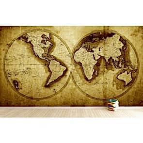 1711 Yılı Dünya Haritası 3 Boyutlu Duvar Kağıdı