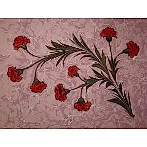 Çiçekler Ebru Sanatı