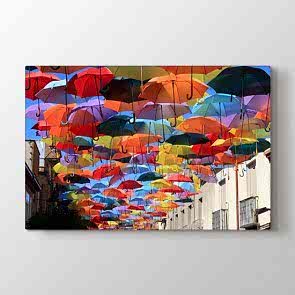 Şemsiye Yağmuru - Modern Duvar Tablosu