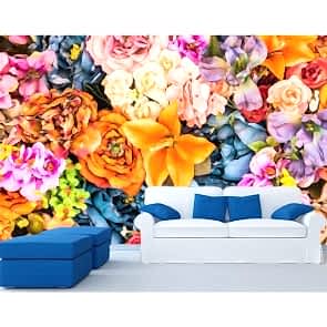 Capcanlı Çiçekler Çiçek Desenli Duvar Kağıdı Modeli