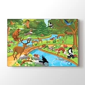 Ormanda Hayat - Vahşi Yaşam Duvar Tablosu Modeli