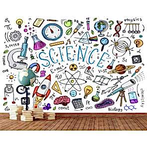 Bilim Aşkı - 3D Okul ve Laboratuvar Duvar Kağıdı Uygulama