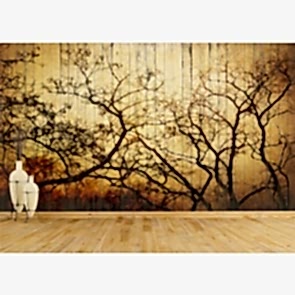 Tahta Duvarda Sanat 3 Boyutlu Resimli Duvar Kağıdı