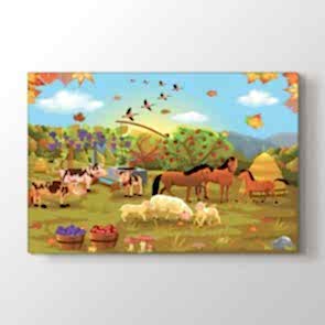 Çiftlik Hayatı - Vahşi Yaşam Duvar Dekoru Kanvas Tablo