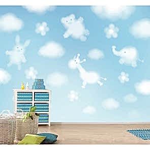 Sevimli Bulutlar Çocuk Odası Duvar Kağıdı