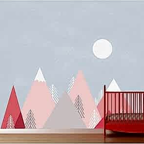 Renkli Dağlar - 3D Çocuk ve Bebek Odası Duvar Kağıdı Uygulama