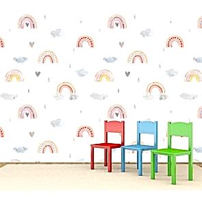 Gökkuşağı Tasarımı - 3D Çocuk ve Bebek Odası Duvar Kağıdı Uygulama