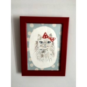 Sanatsal Dokunuşlar | Dilek Bolat'in Cat With Ribbon isimli Karışık Teknik çalışması