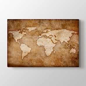 Kazınmış Dünya Haritası Tablosu | Harita Tablo