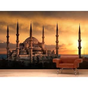 Cami İslam İbadet Yeri 3 Boyutlu Resimli Duvar Kağıdı