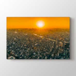 Şehir Merkezinde Gün Batımı Tablosu | Kanvas Tablo