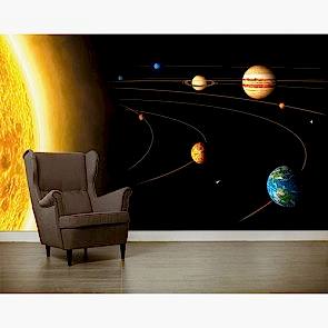 Güneşten Gezegenlere 3 Boyutlu Duvar Kağıdı