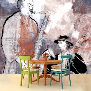 Jazz Müziğin Temelleri Müzisyen ve Müzik Duvar Kağıdı Modeli