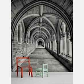 Siyah Beyaz Saray Yolu 3 Boyutlu Duvar Kağıdı