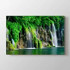 Şelale Resmi - Doğa Manzara Dekoratif Duvar Tablosu
