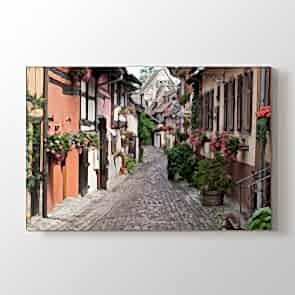 Çiçekli Sokak Tablosu | Manzara Tabloları