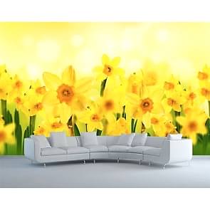 Güneş ve Çiçekler Çiçek Desenli Duvar Kağıdı Modeli